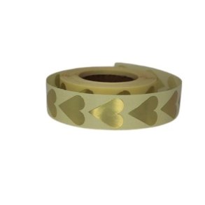 Klisterm�rke Hjerte guld lille. 10 stk