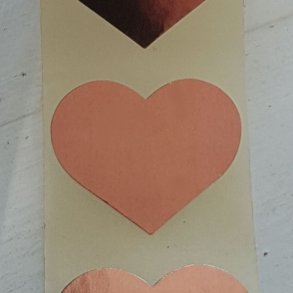 Klisterm�rke Hjerte Kobber 32x27. 10 stk