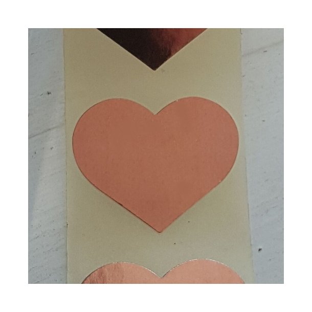 Klisterm�rke Hjerte Kobber 32x27. 10 stk