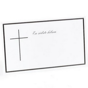 Kort En sidste hilsen med kors inklusiv kuvert 7x11 cm. 