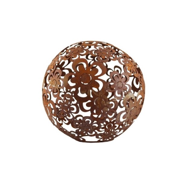 Kugle med blomster rust D. 40 cm