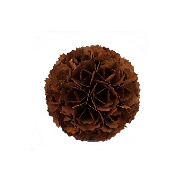 Kugle med blomsterhoveder rust D. 30 cm