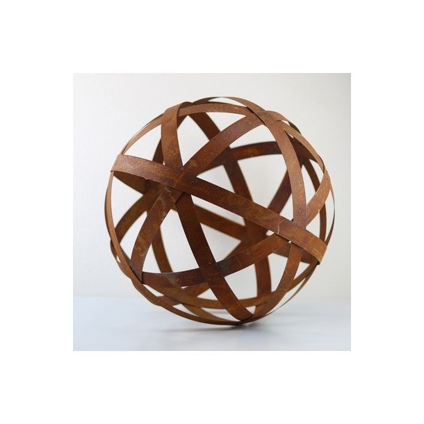 Kugle med strimler rust D. 30 cm