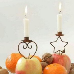 Lysholder hjerte/ stjerne rust pr s�t