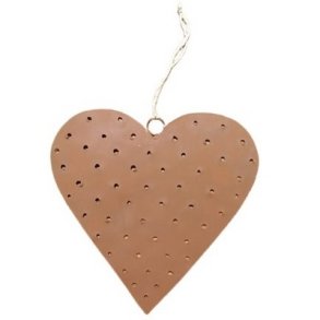 Hjerte med oph�ng jutegarn rust