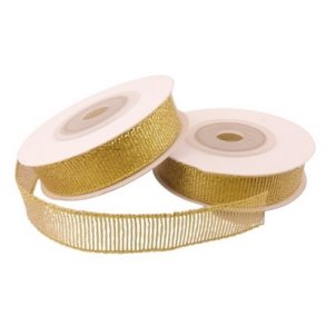 Organzab�nd 12 mm lys guld 9 meter