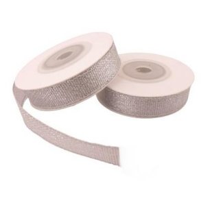 Organzab�nd 12 mm s�lv 9 meter