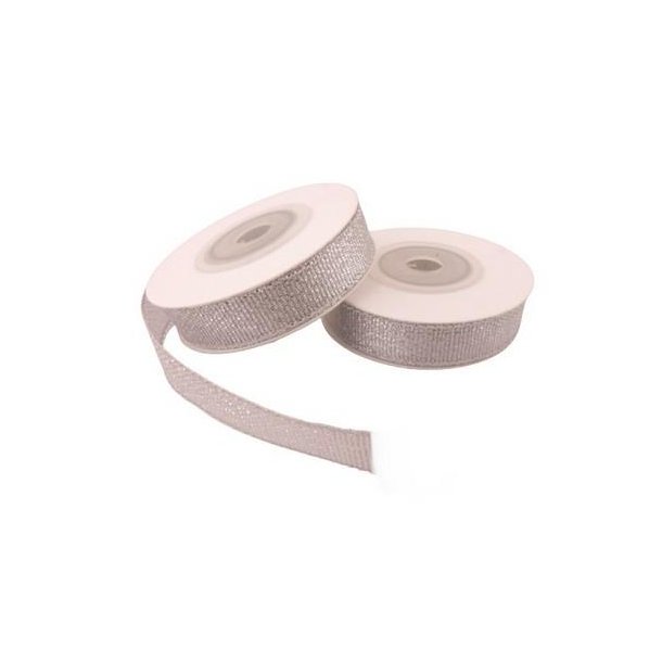 Organzab�nd 12 mm s�lv 9 meter