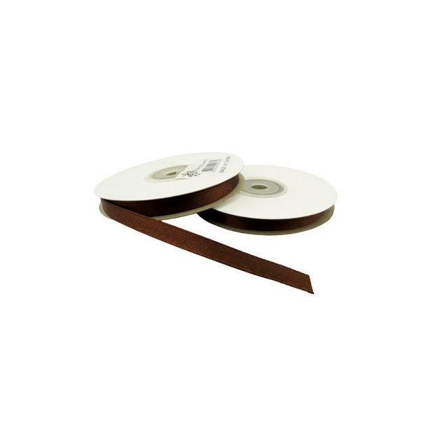 Satinb�nd 6 mm m�rkebrun pr rulle