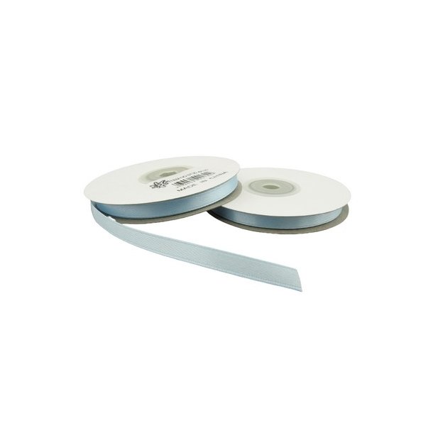 Satinb�nd 6 mm lysebl� pr rulle