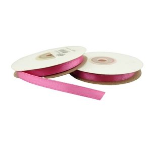 Satinb�nd 7 mm rosa pr rulle