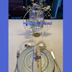 Metalring 30 cm med fod s�lv