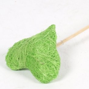 Sisal hjerte p� pind lime 8x50
