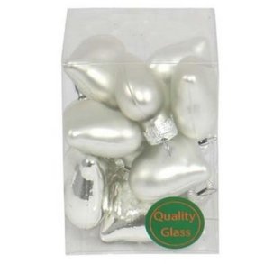 Glashjerte med oph�ng 12 stk. s�lv