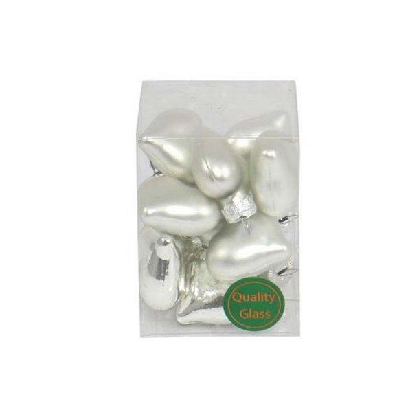 Glashjerte med oph�ng 12 stk. s�lv