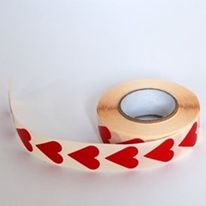 Klisterm�rke Hjerte R�d lille. 10 stk