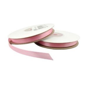 Satinb�nd 7 mm rosa pr rulle
