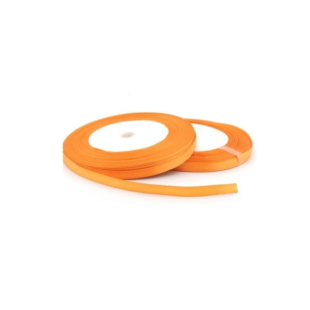 Satinb�nd 7 mm m�rk orange pr rulle