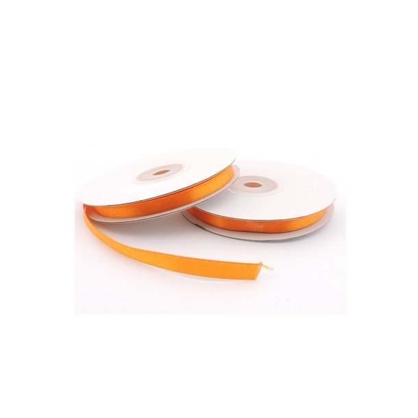 Satinb�nd 7 mm lys orange pr rulle