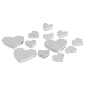 Hjerte i tr� Hvid 2,5 cm