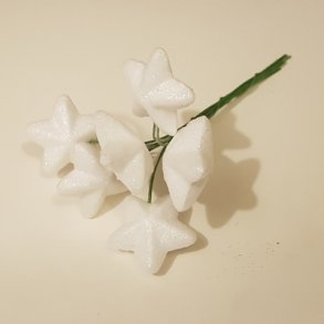 Glitter Stjerne Hvid. Pr bundt