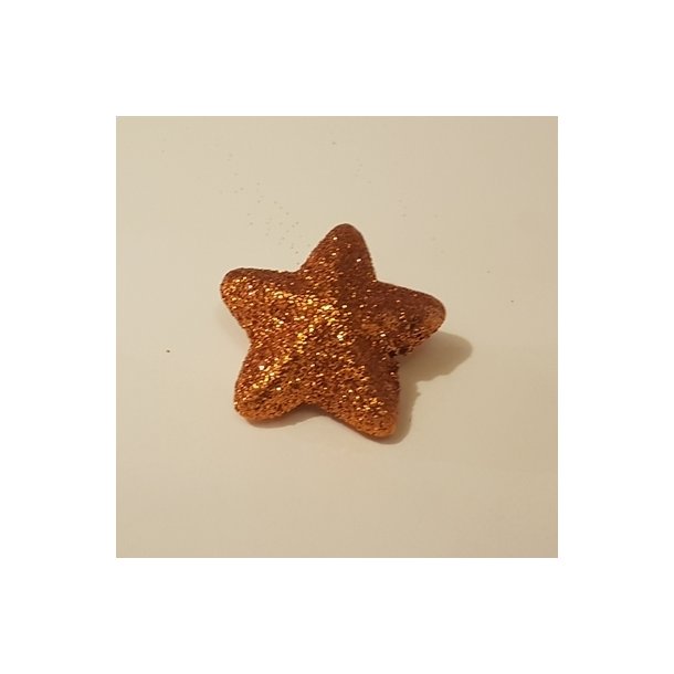 Glitter Stjerne Kobber pr stk