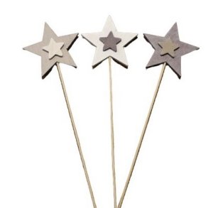 Stjerner p� pind tr� 3 ass.