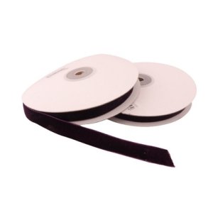 Velourb�nd 12mm m�rk lilla pr rulle med 9 meter